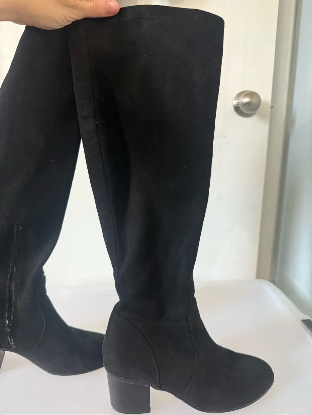 T.J.Maxx Black Over-the-Knee Block Heel Boots